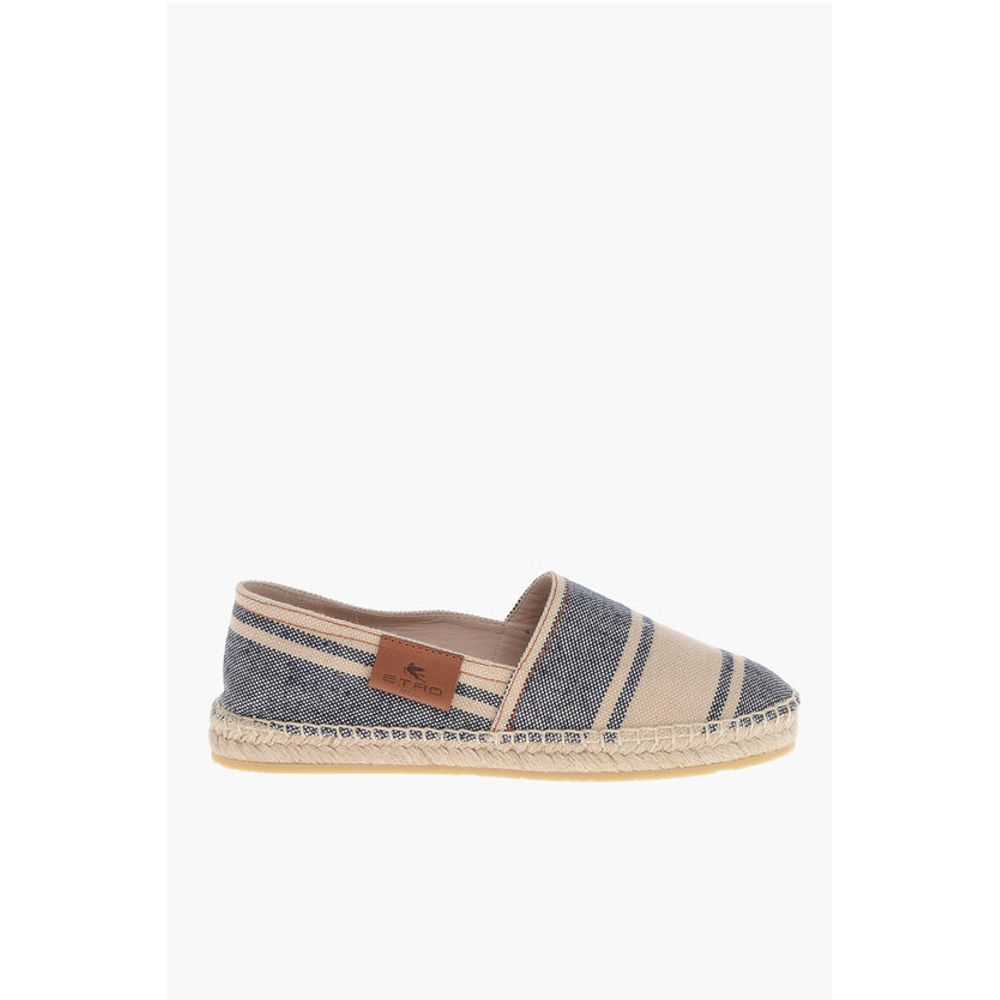 Etro Stripe Patterned Canvas Espadrillas