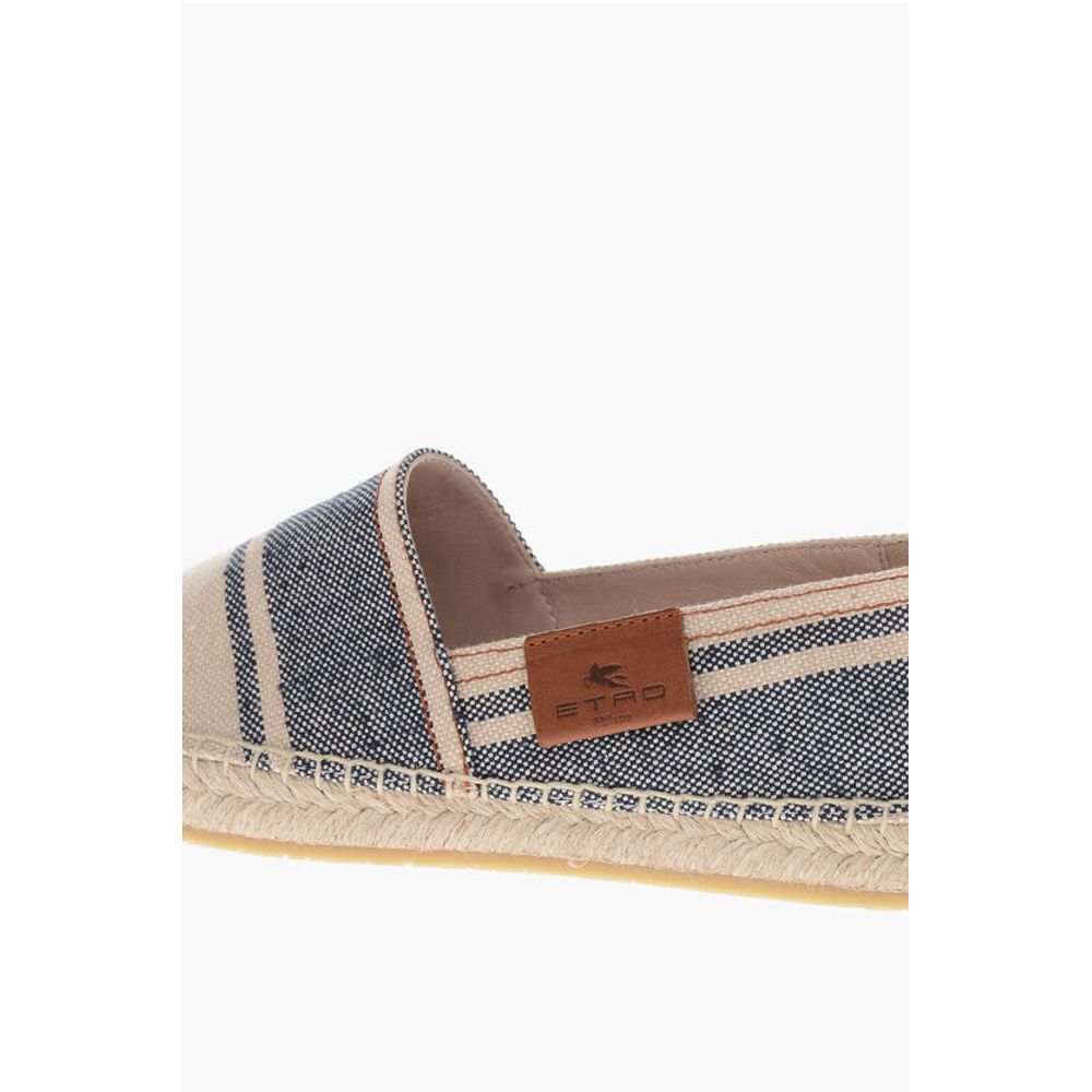 Etro Stripe Patterned Canvas Espadrillas