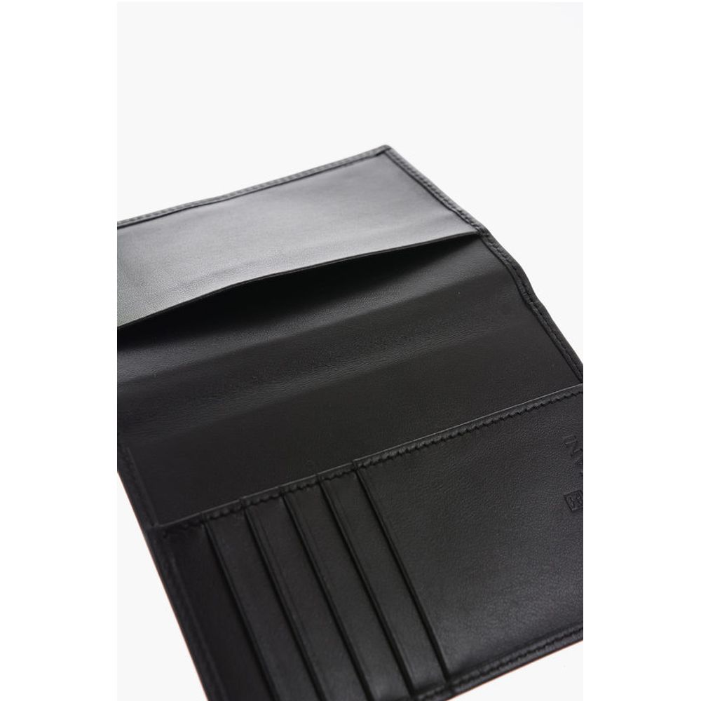 Corneliani Solid Color Leather Card Holder