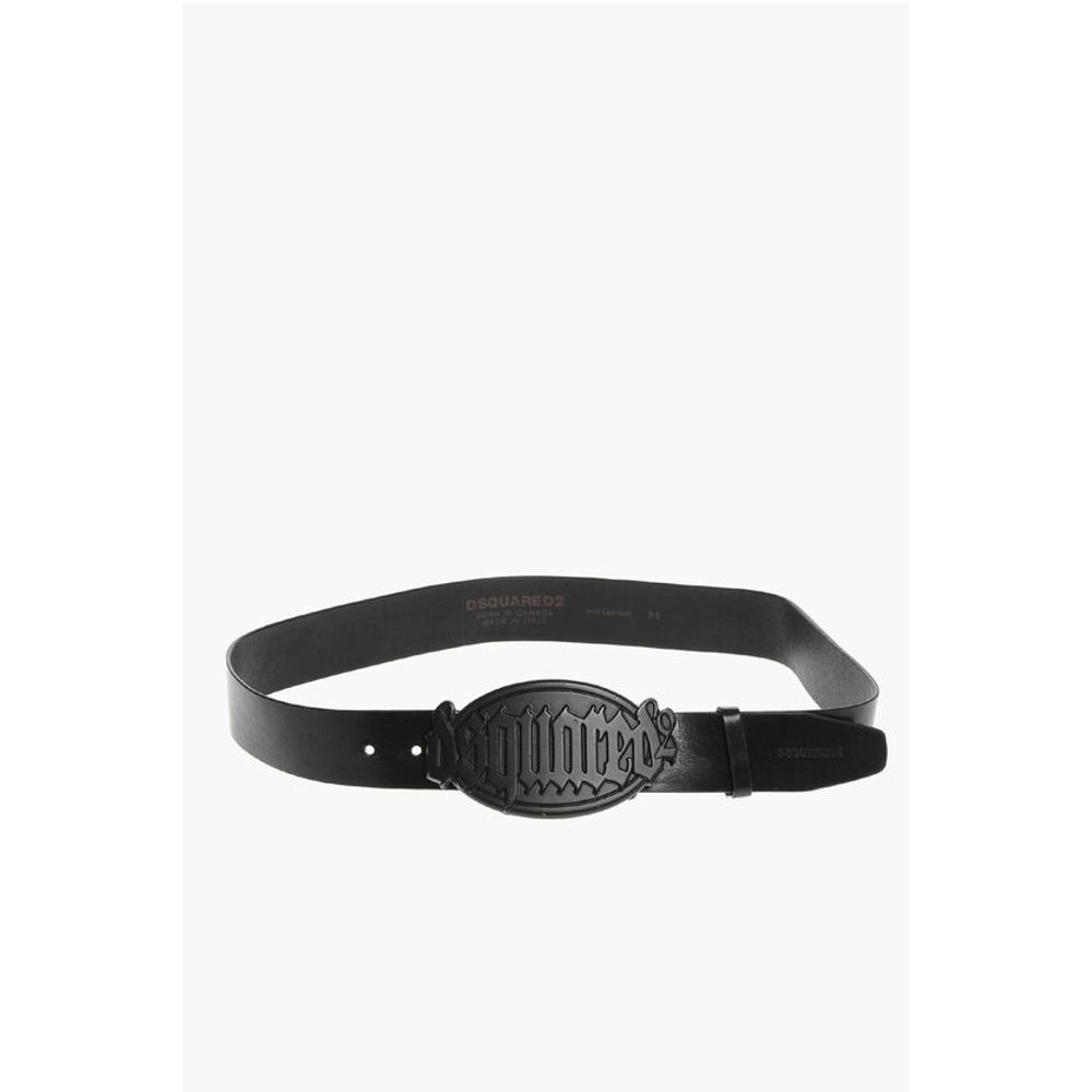 Dsquared² Leather Belt with Logoed Buckle 40mm