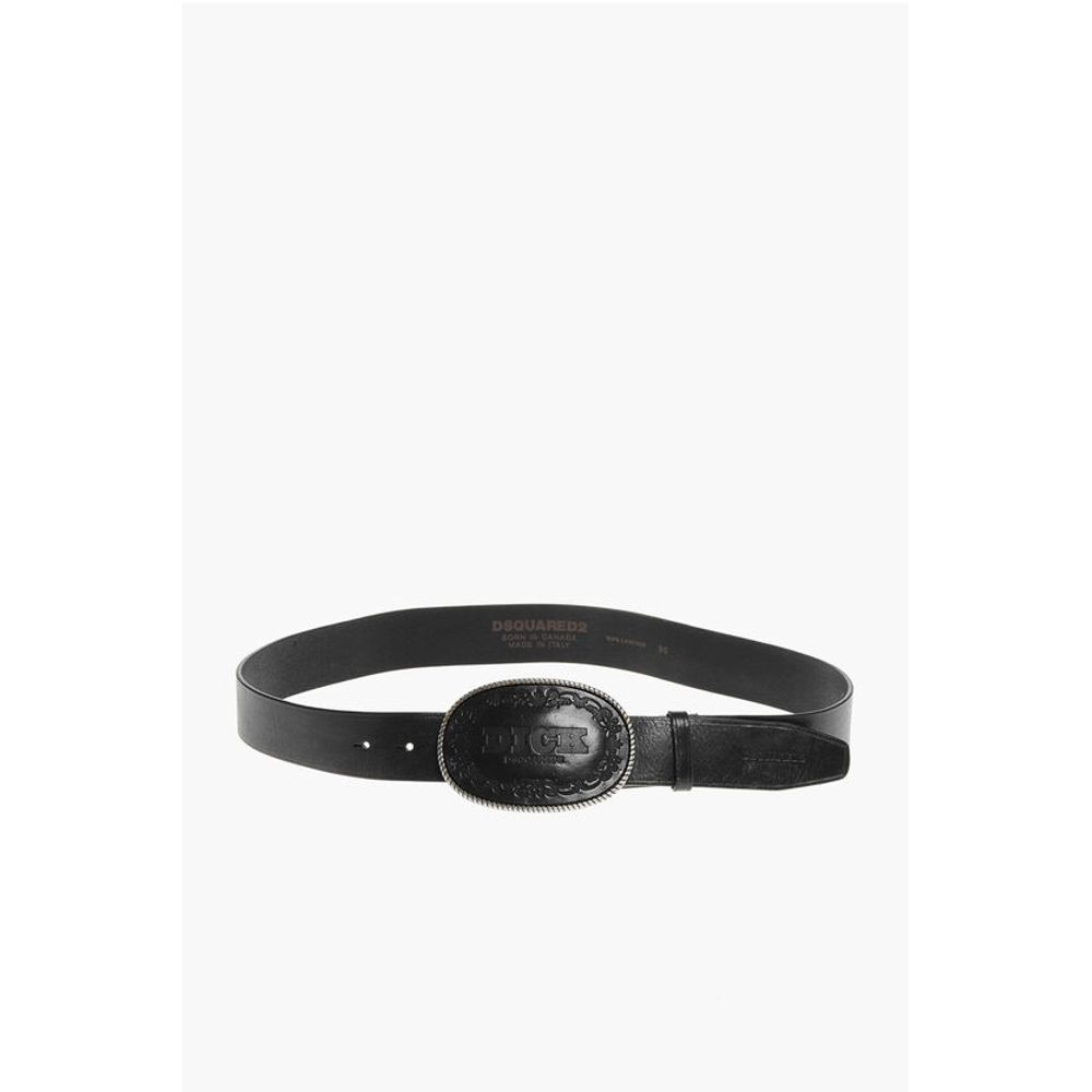 Dsquared² Leather D**K Belt with Oval Buckle 40mm