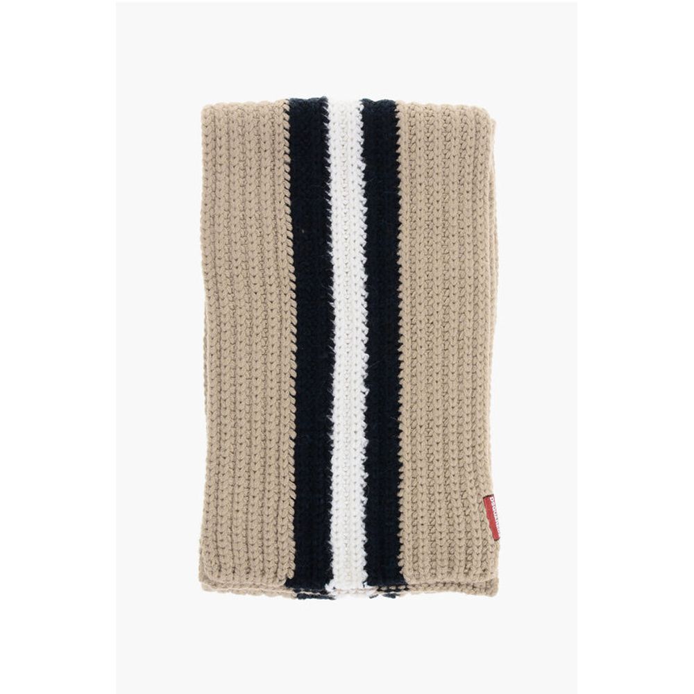 Dsquared² Alpaca Blend Scarf with Contrasting Band