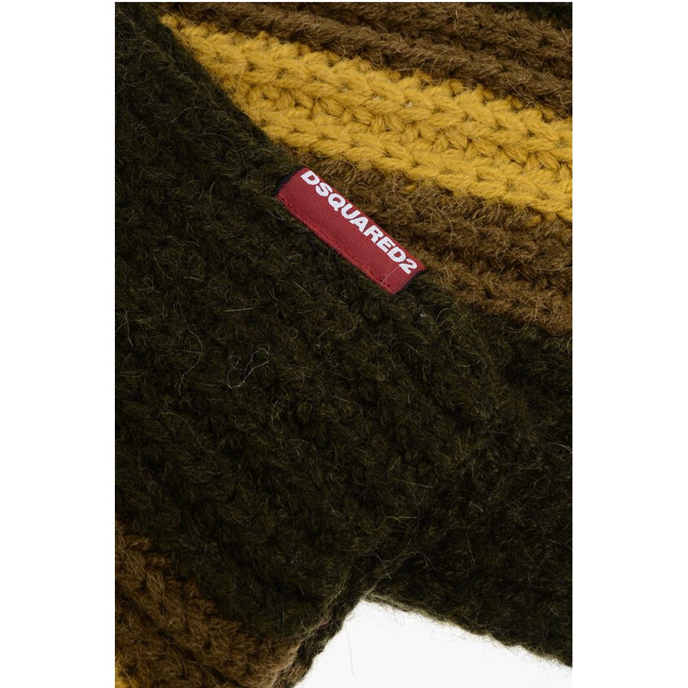 Dsquared² Alpaca Blend Scarf with Contrasting Band