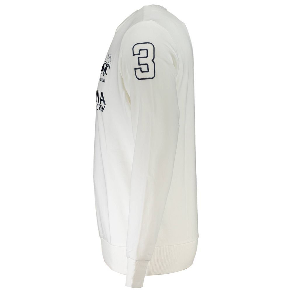 La Martina White Cotton Men Sweater