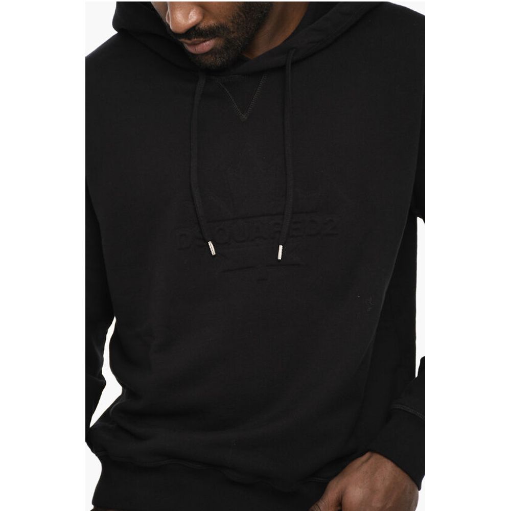 Dsquared² Solid Color Hoodie with Embossed Logo