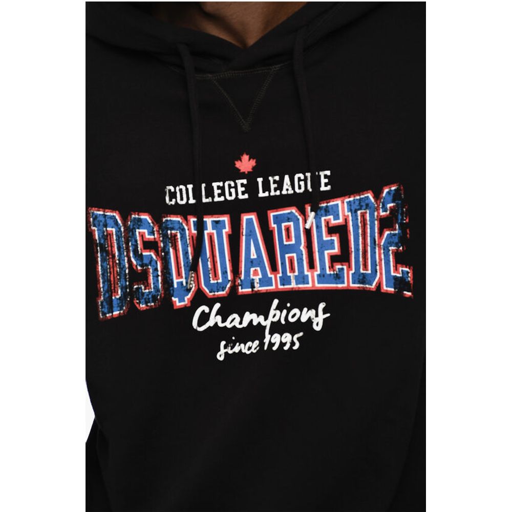 Dsquared² Cotton Hoodie with Frontal Printed