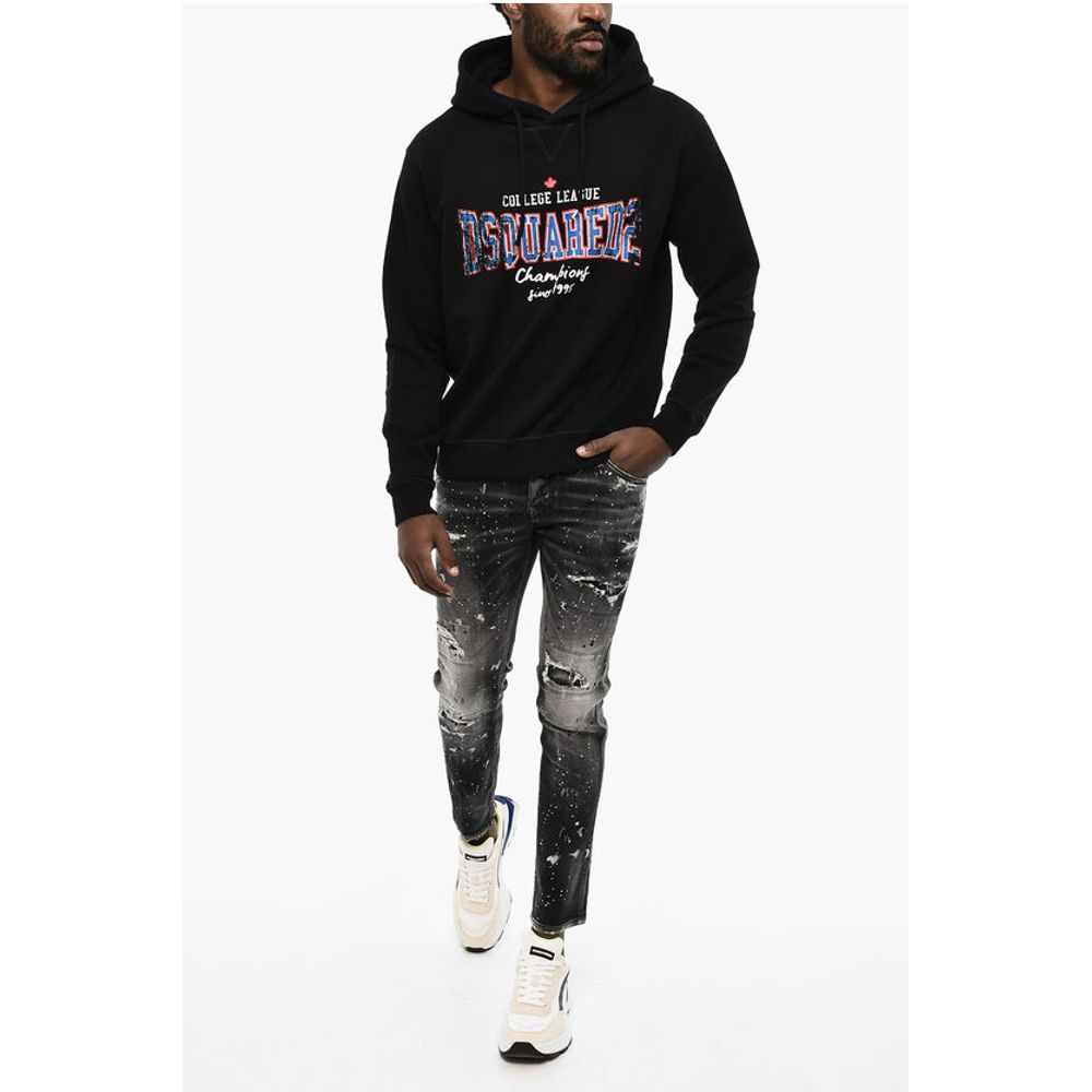 Dsquared² Cotton Hoodie with Frontal Printed