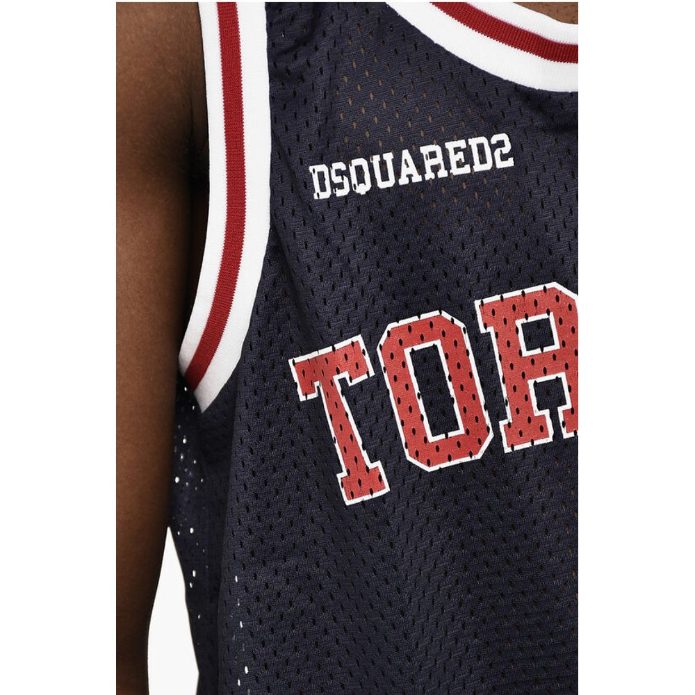 Dsquared² Perforated Tank Top with Contrast Bands