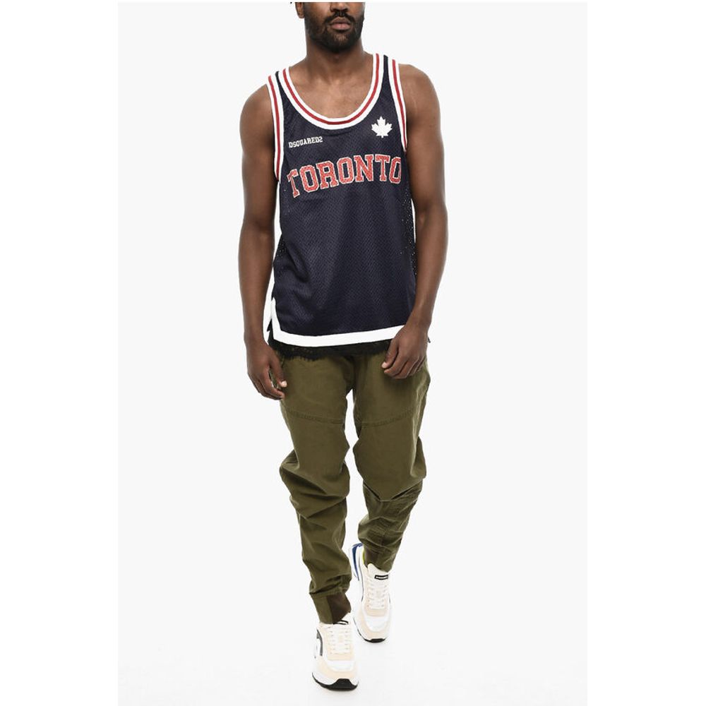 Dsquared² Perforated Tank Top with Contrast Bands