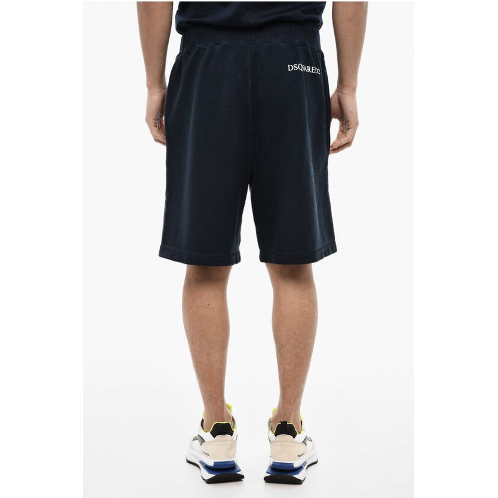 Dsquared² Cotton Shorts with Hem Print