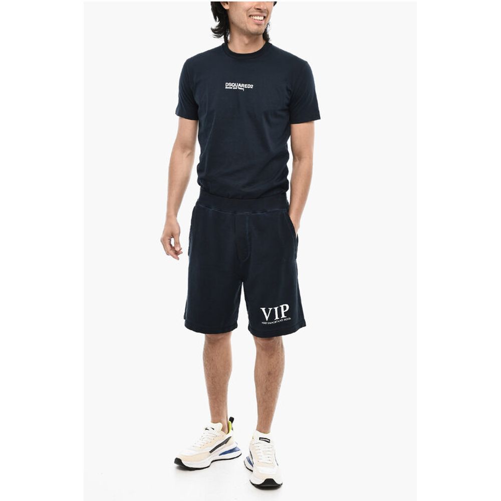 Dsquared² Cotton Shorts with Hem Print