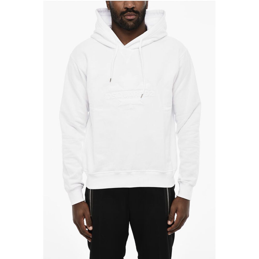 Dsquared² Solid Color Hoodie with Embossed Logo