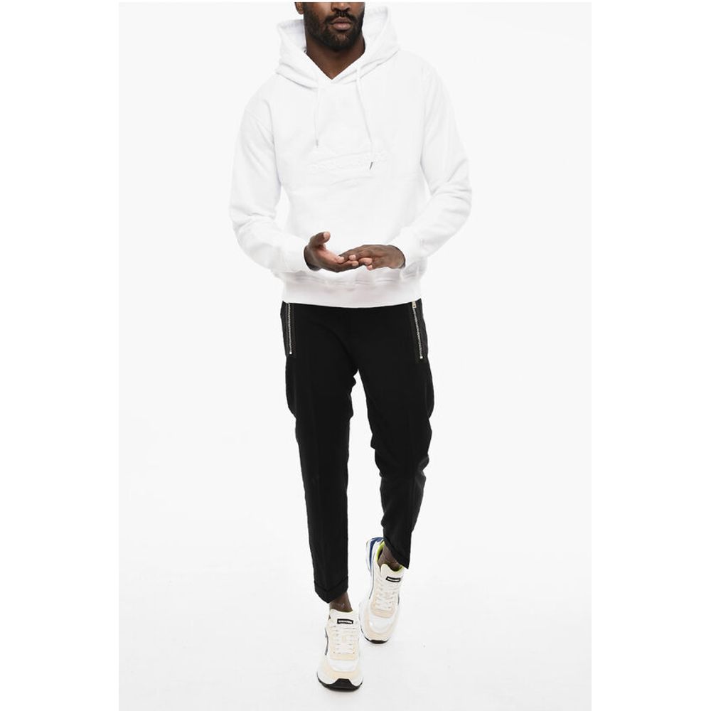 Dsquared² Solid Color Hoodie with Embossed Logo
