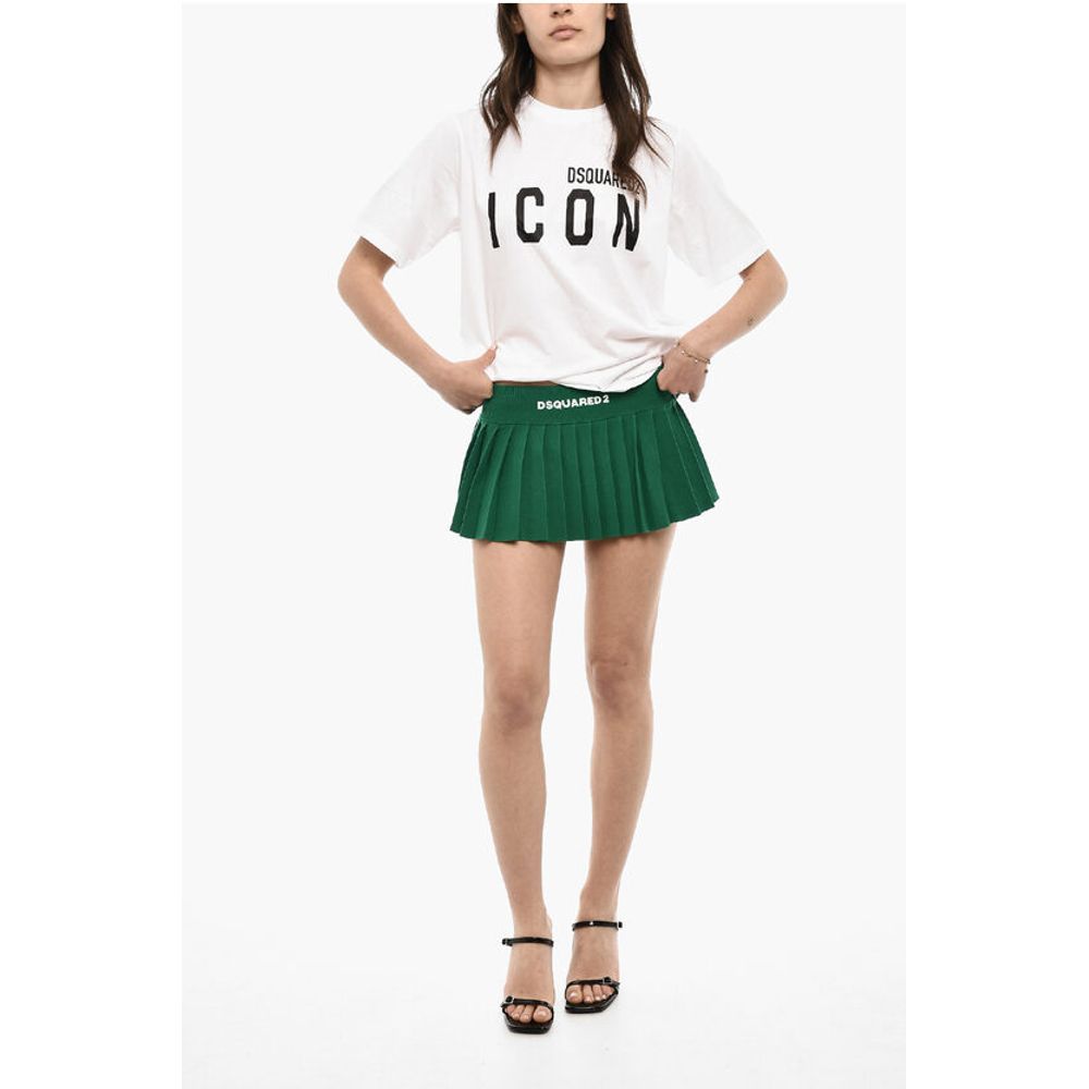 Dsquared² Pleated Mini Skirt with Logo