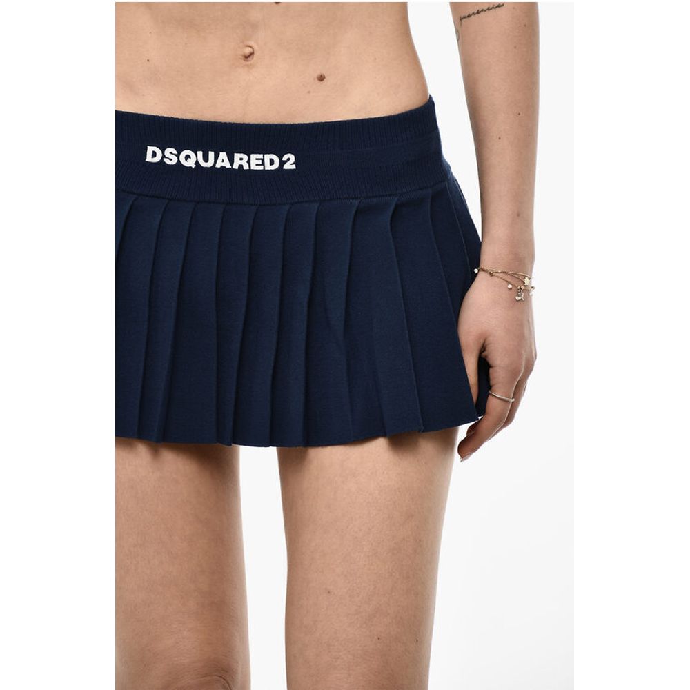 Dsquared² Pleated Skirt With Logoed Band