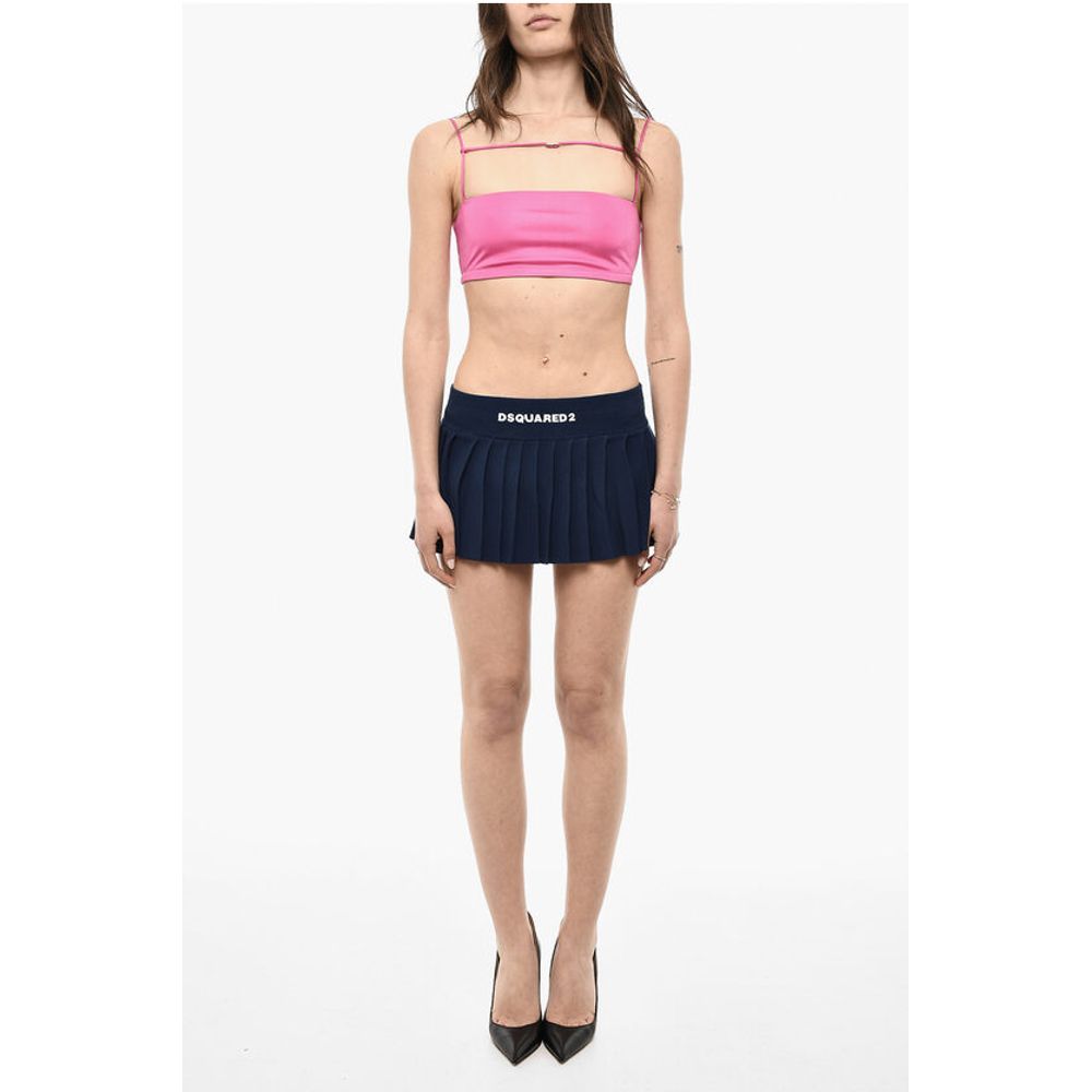 Dsquared² Pleated Skirt With Logoed Band