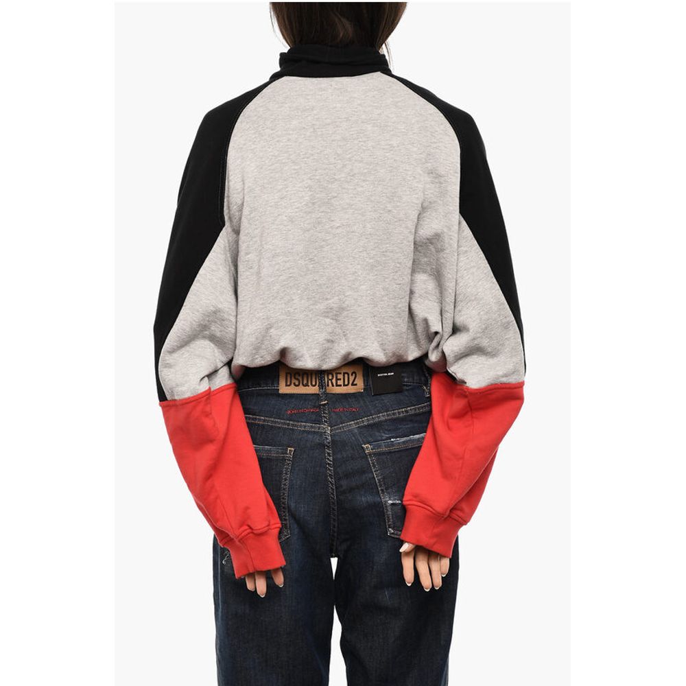 Dsquared² Half Zip Cotton Sweatshirt with Patches
