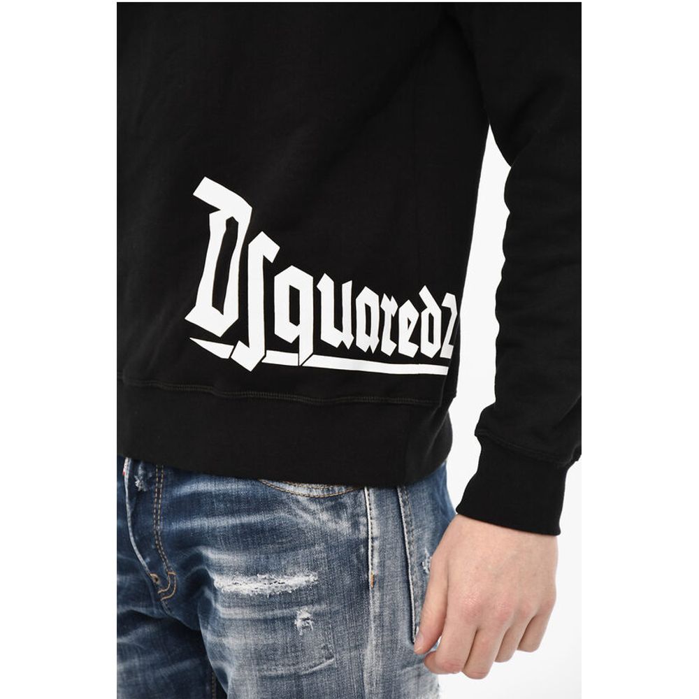 Dsquared² Cotton Hoodie with Gothic Print Logo