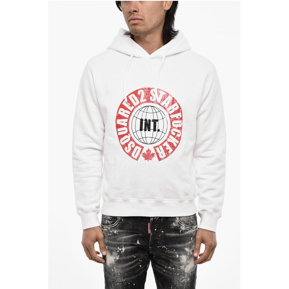 Dsquared² Cotton Hoodie With contrast Print