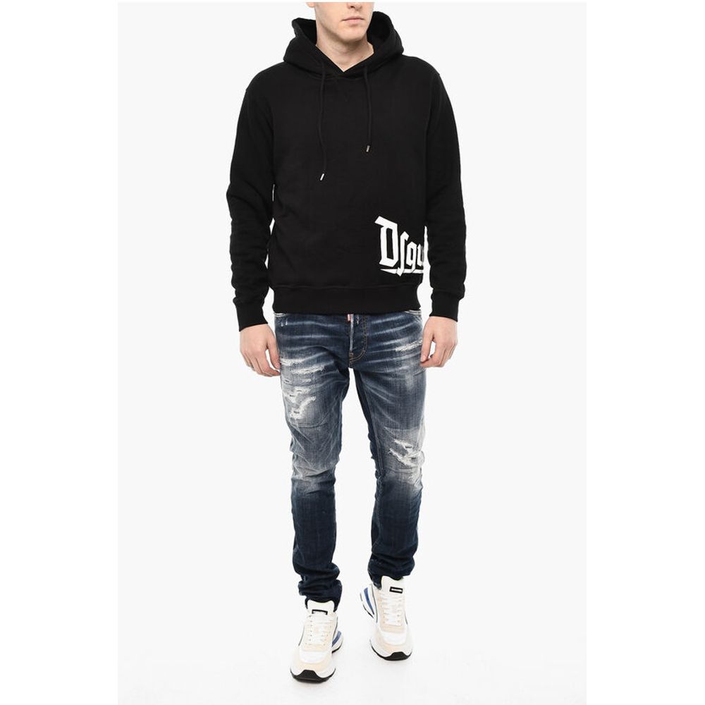 Dsquared² Cotton Hoodie with Gothic Print Logo