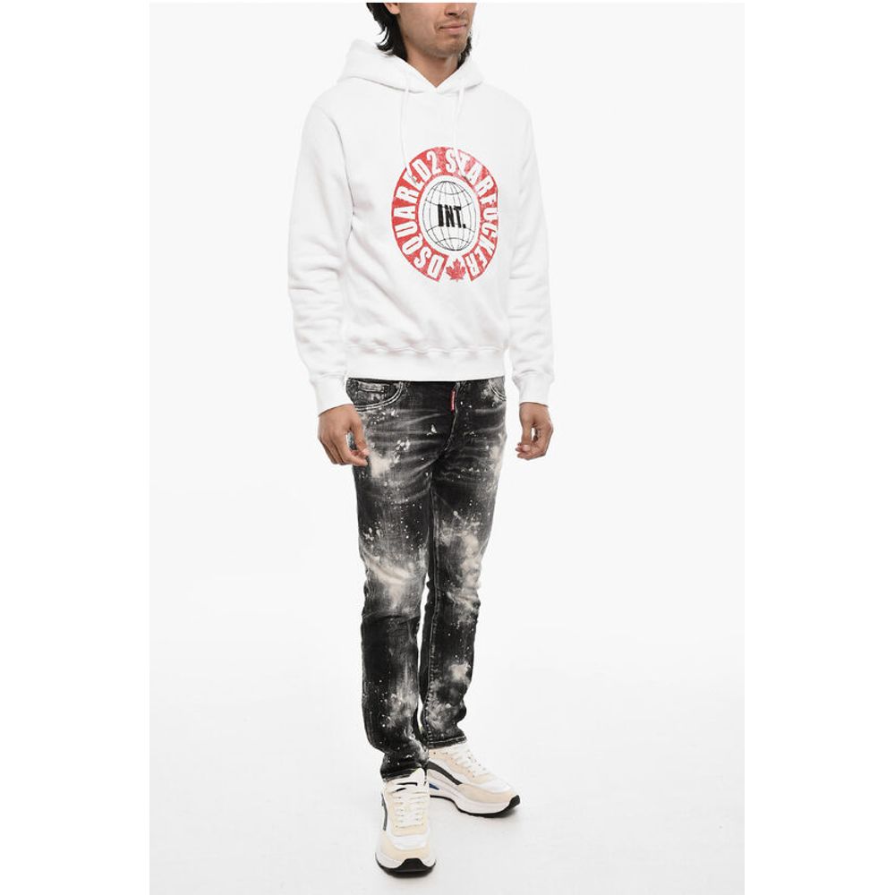 Dsquared² Cotton Hoodie With contrast Print
