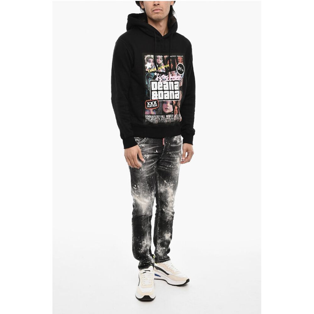 Dsquared² Cotton Hoodie with Maxi Print