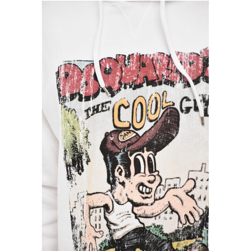 Dsquared² Fleeced-Cotton Crew-Neck Sweatshirt with Print