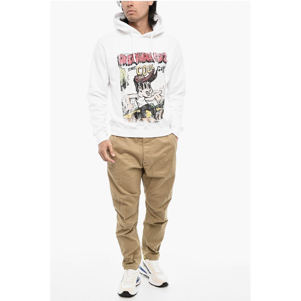 Dsquared² Fleeced-Cotton Crew-Neck Sweatshirt with Print