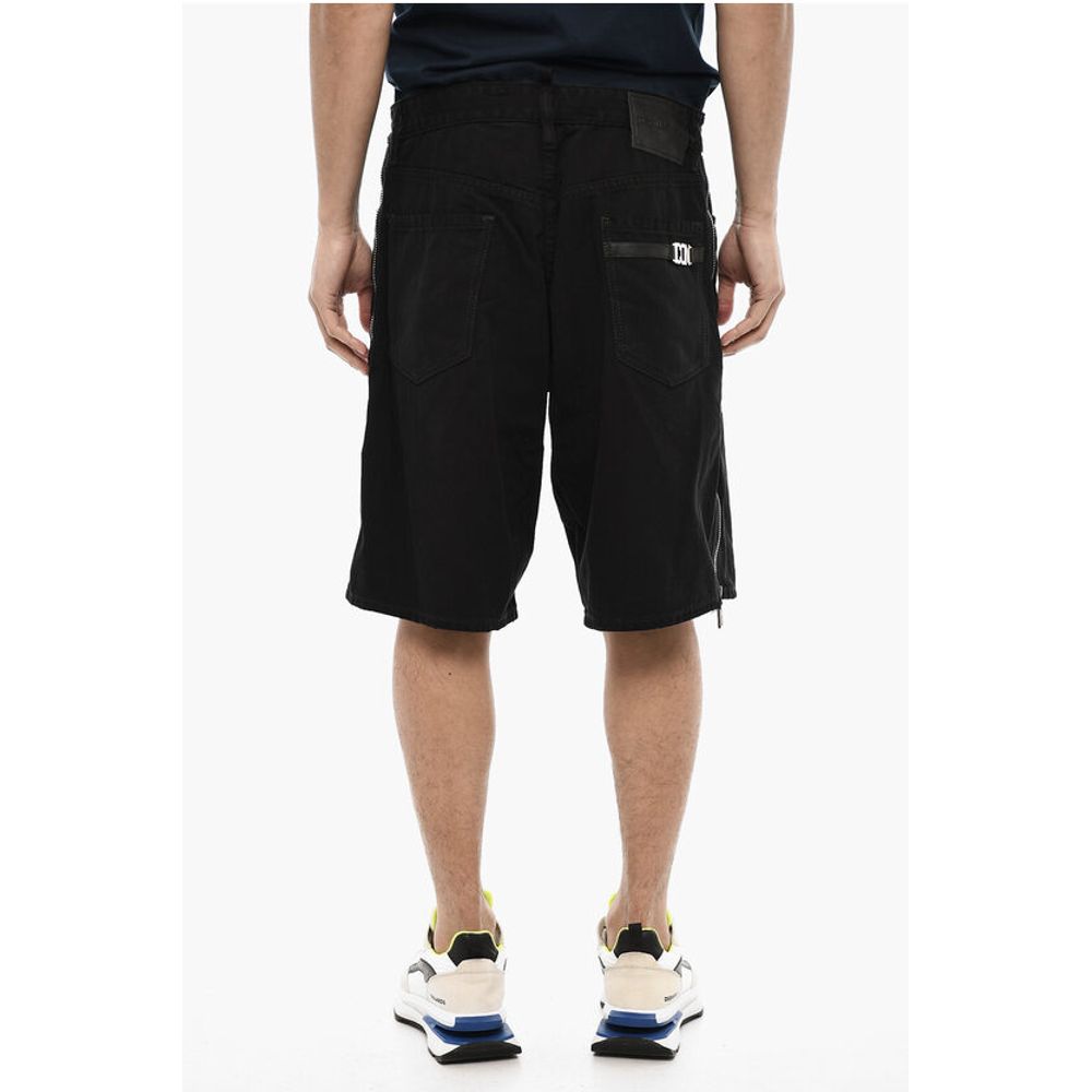 Dsquared² Dark Wash Shorts with Side Zip