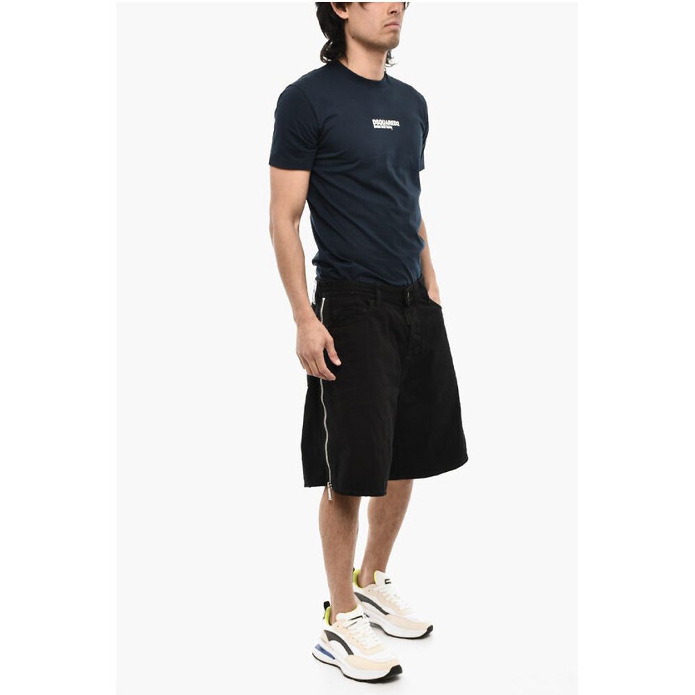 Dsquared² Dark Wash Shorts with Side Zip