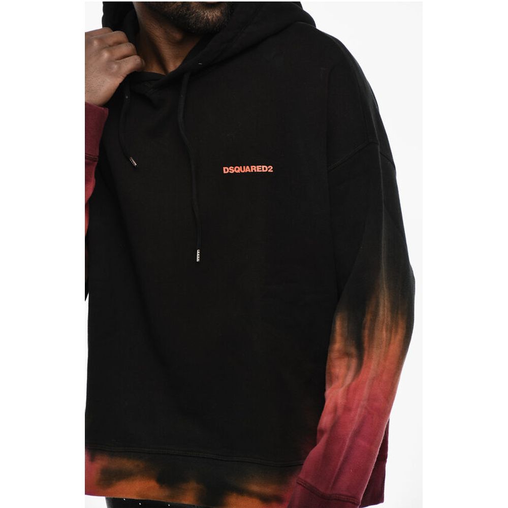 Dsquared² Fleeced-Cotton Hoodie with Gradient Hem