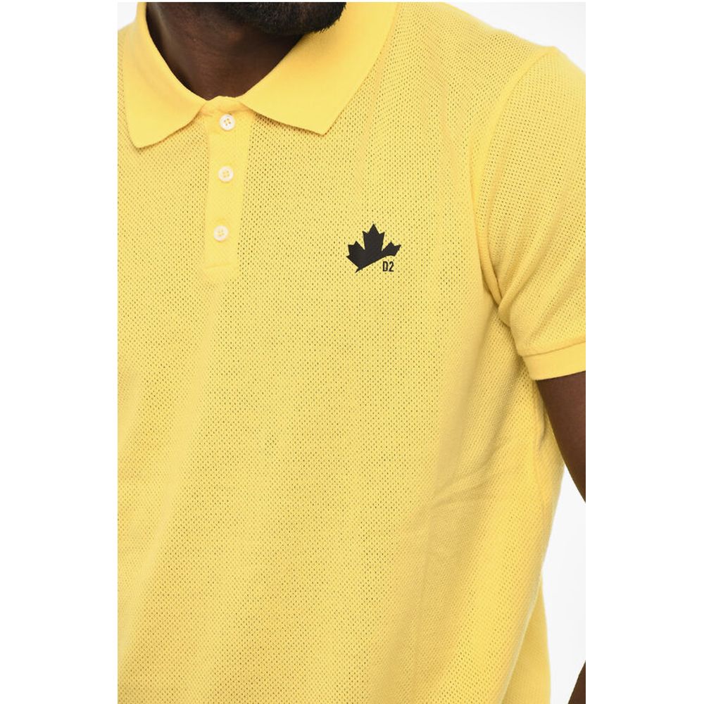 Dsquared² Perforated TENNIS LEAF Polo Shirt with 3 - Buttons