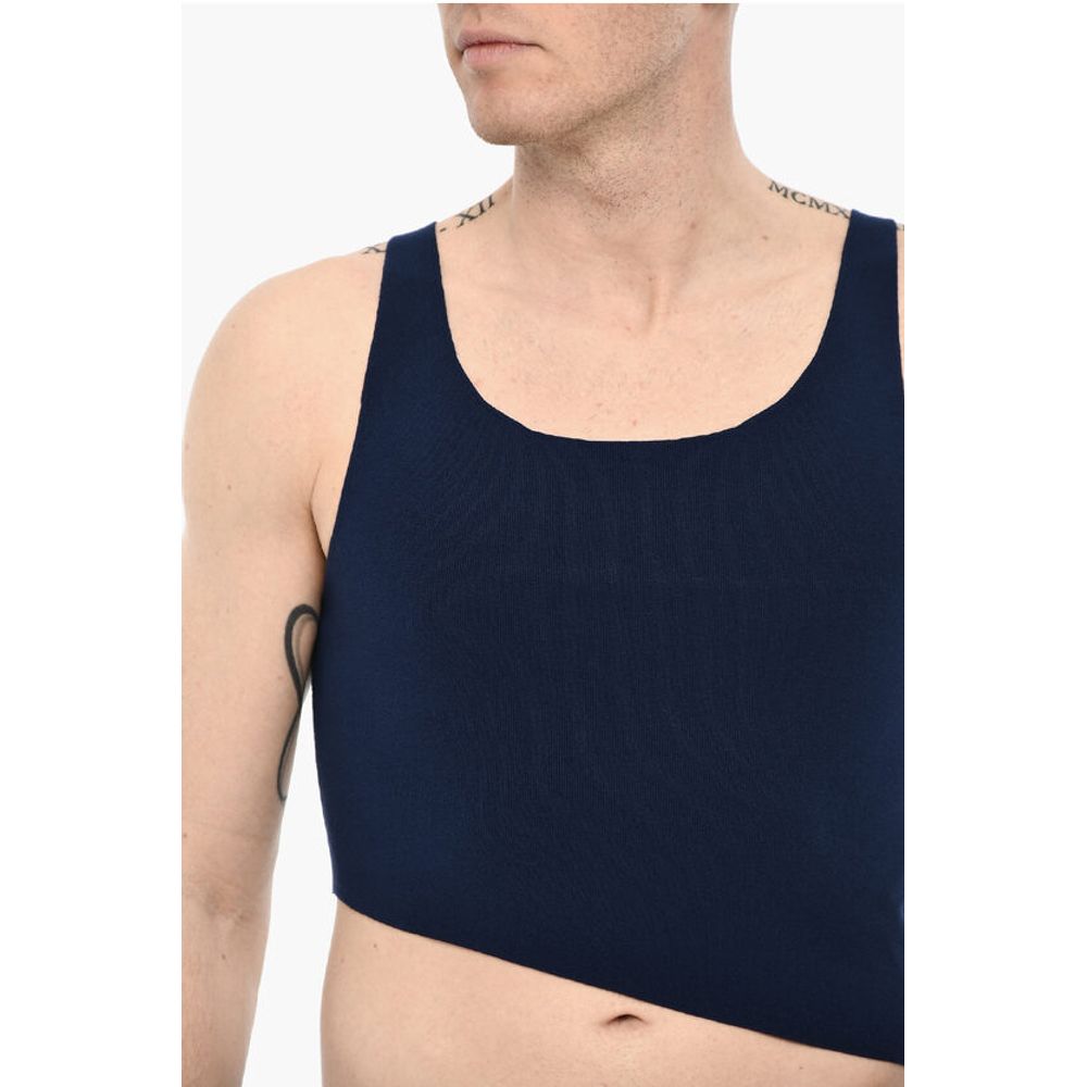 Dsquared² Asymmetrical Cut Knitted Cropped Top