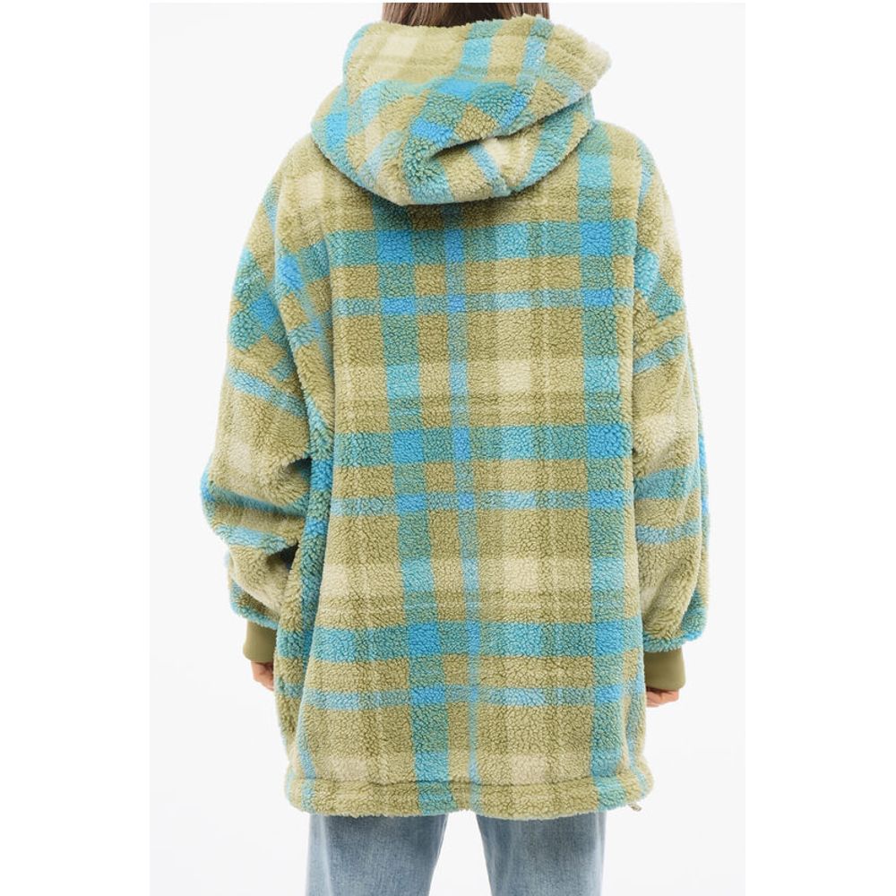 Dsquared² Sherpa Zip-up Hoodie with Tartan Pattern