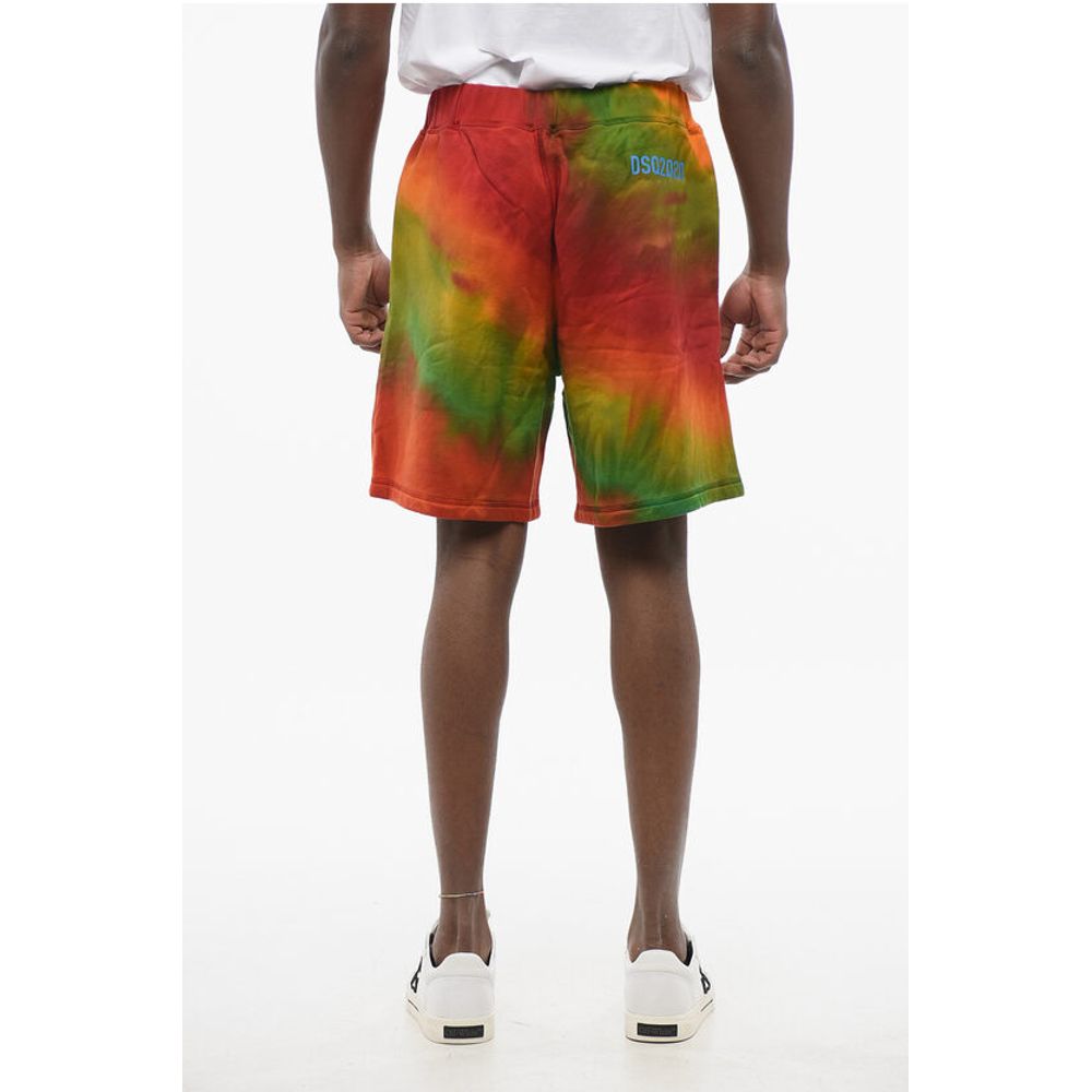 Dsquared² Tie Dye Jersey Shorts with Elastic Waistband