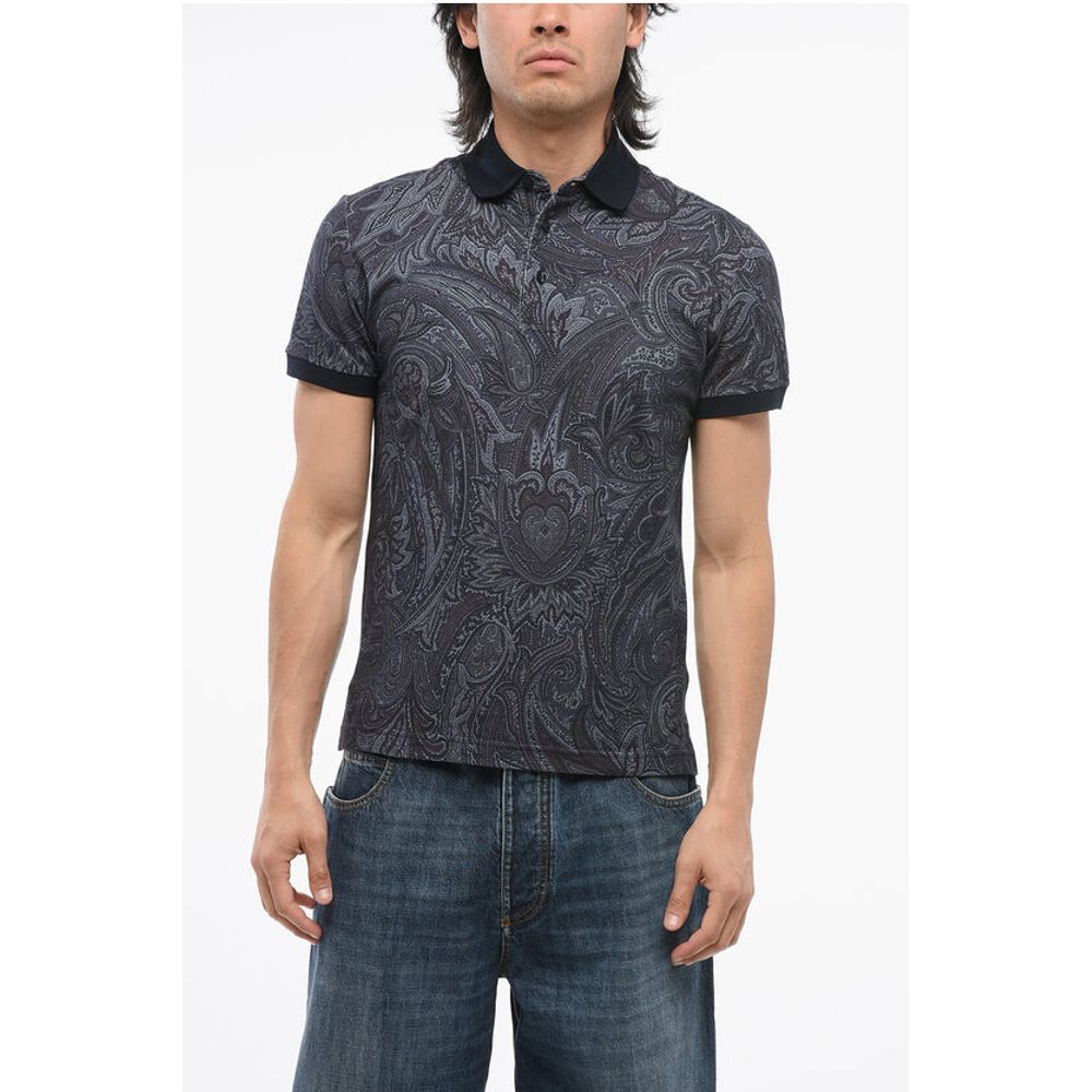 Etro Paisley Patterned Piquet Cotton Polo