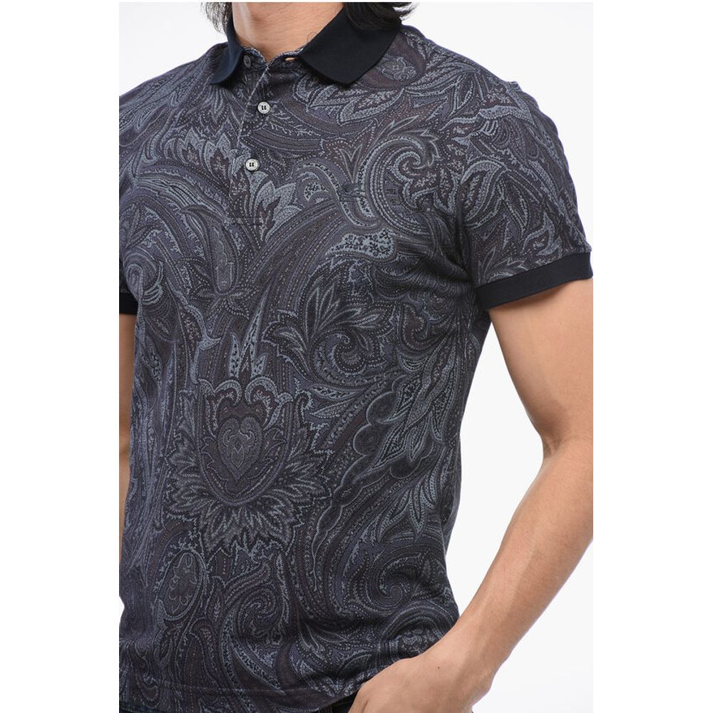 Etro Paisley Patterned Piquet Cotton Polo