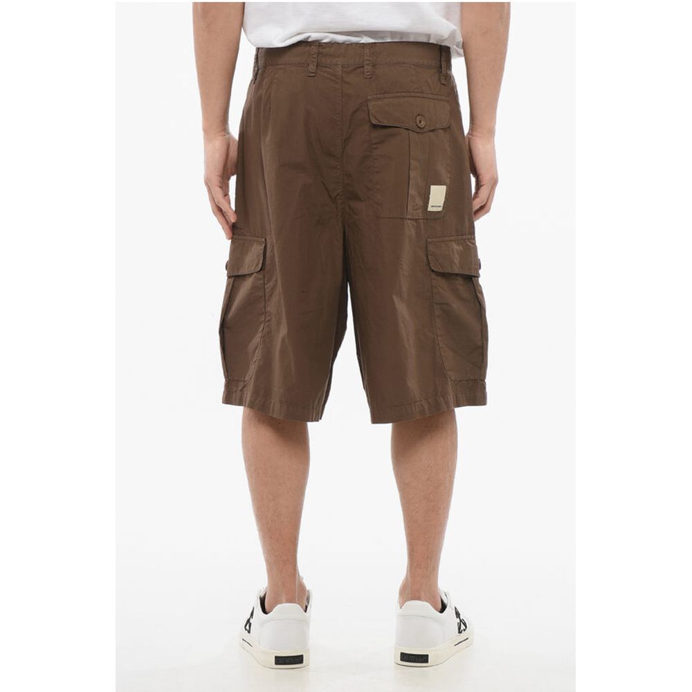 Armani EMPORIO Single-pleated Cotton Cargo Shorts