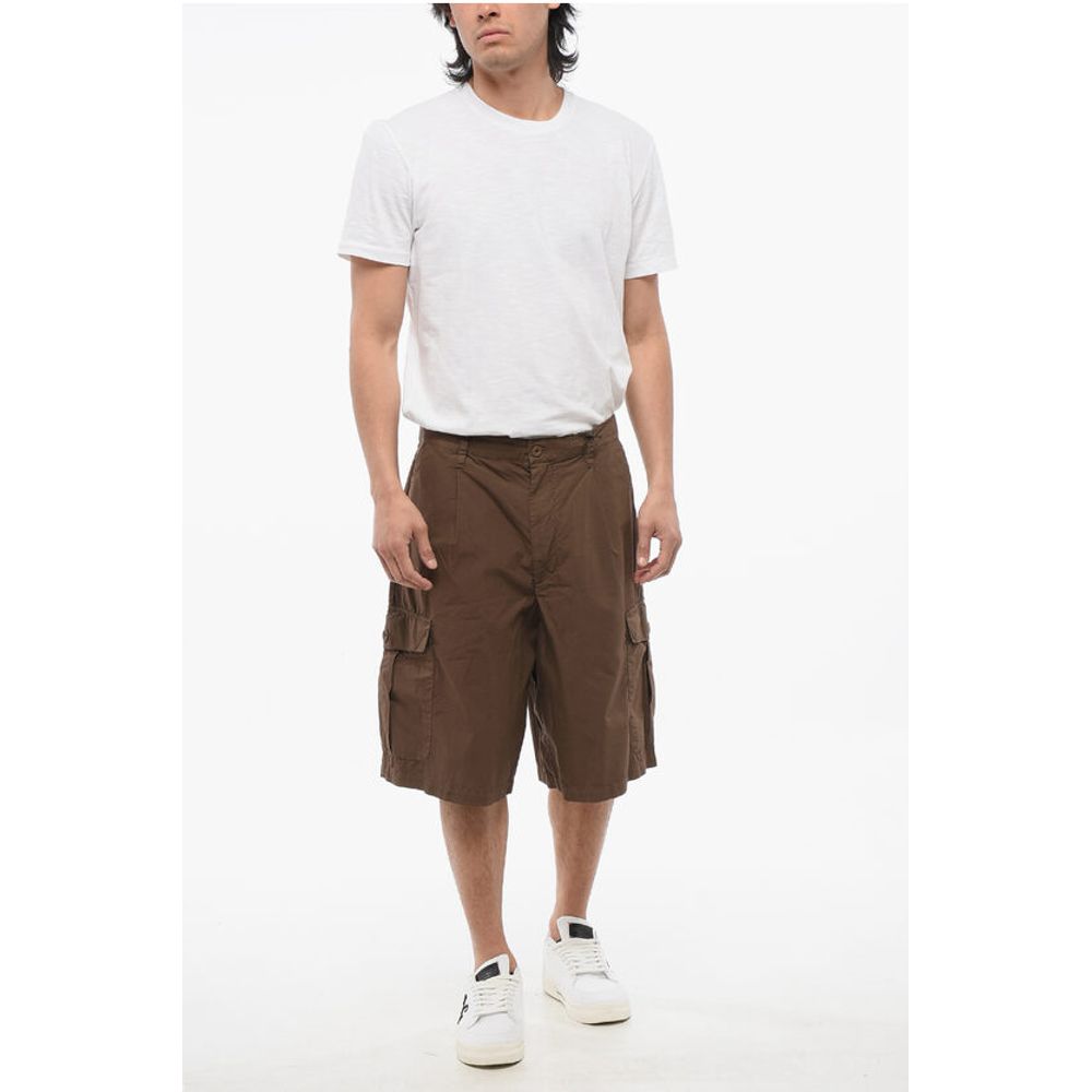 Armani EMPORIO Single-pleated Cotton Cargo Shorts