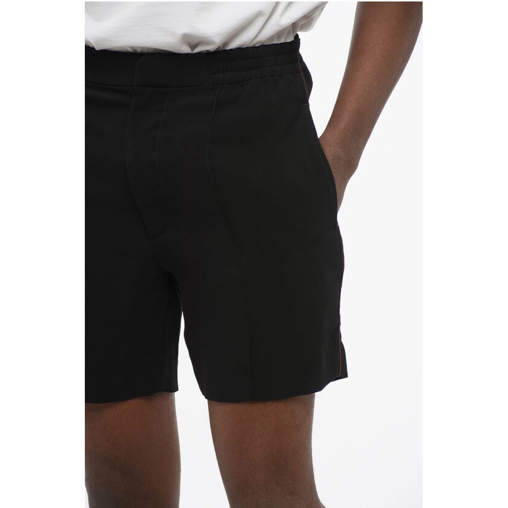 Alexander McQueen Solid Color Shorts with Elastic Waistband