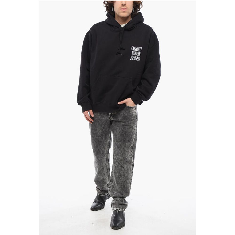 Carhartt Wip Fleeced Cotton ALWAYS A WIP Hoodie with Contrasting Print