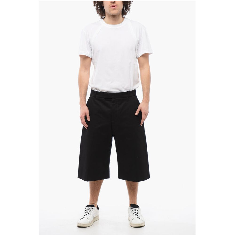 Alexander McQueen 4-Pocketed Wide Leg Cotton Shorts
