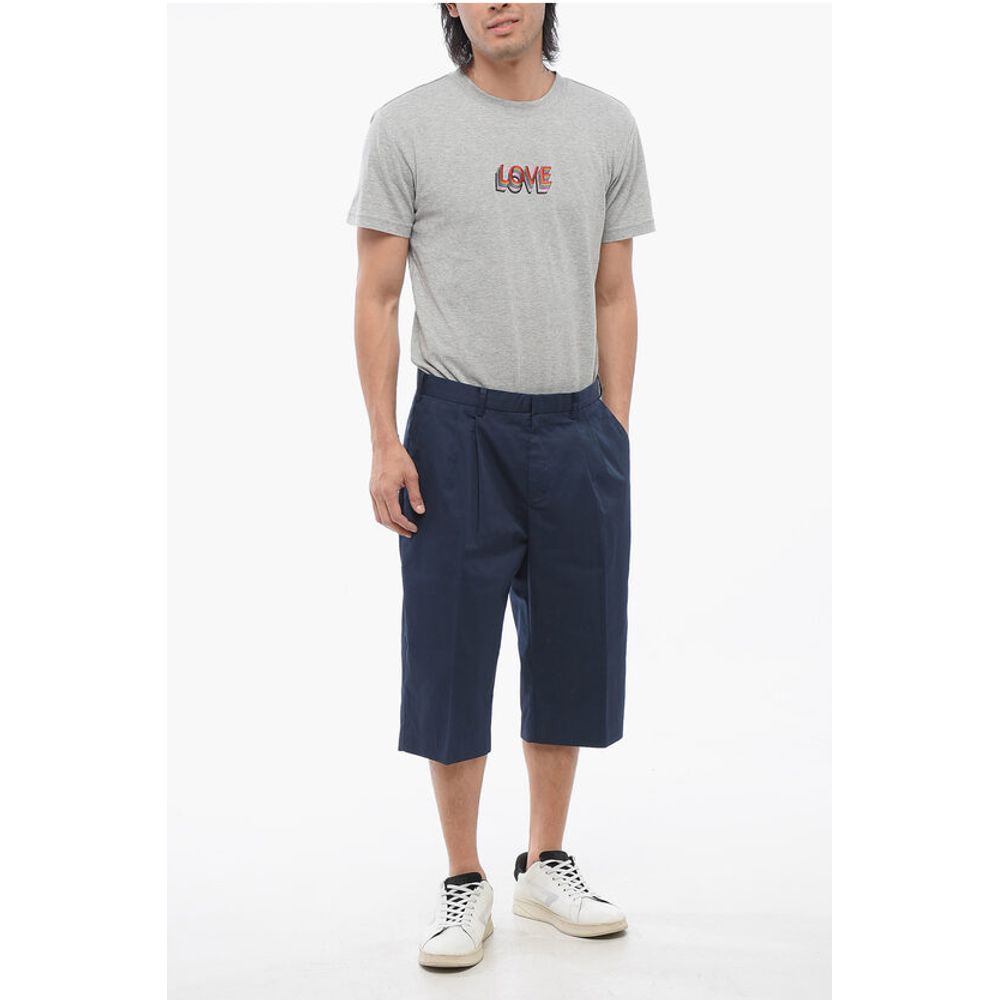 Viktor & Rolf Double-pleated Cotton Blend Chinos Shorts