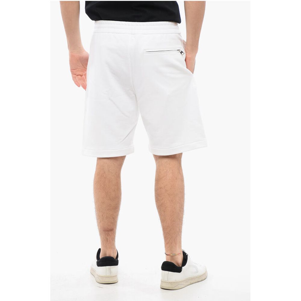 Alexander McQueen Brushed Cotton Shorts with Printed Logo