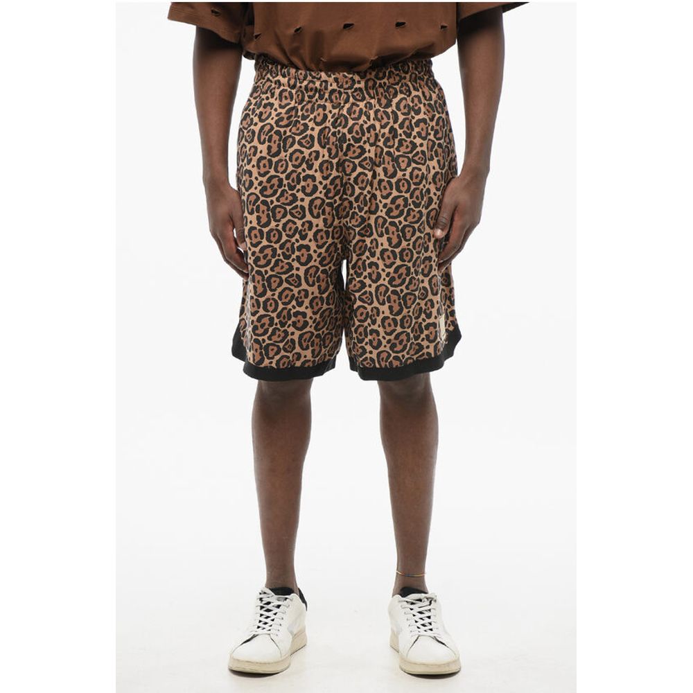 Armani EMPORIO Animal Patterned Fabric Reversible Shorts