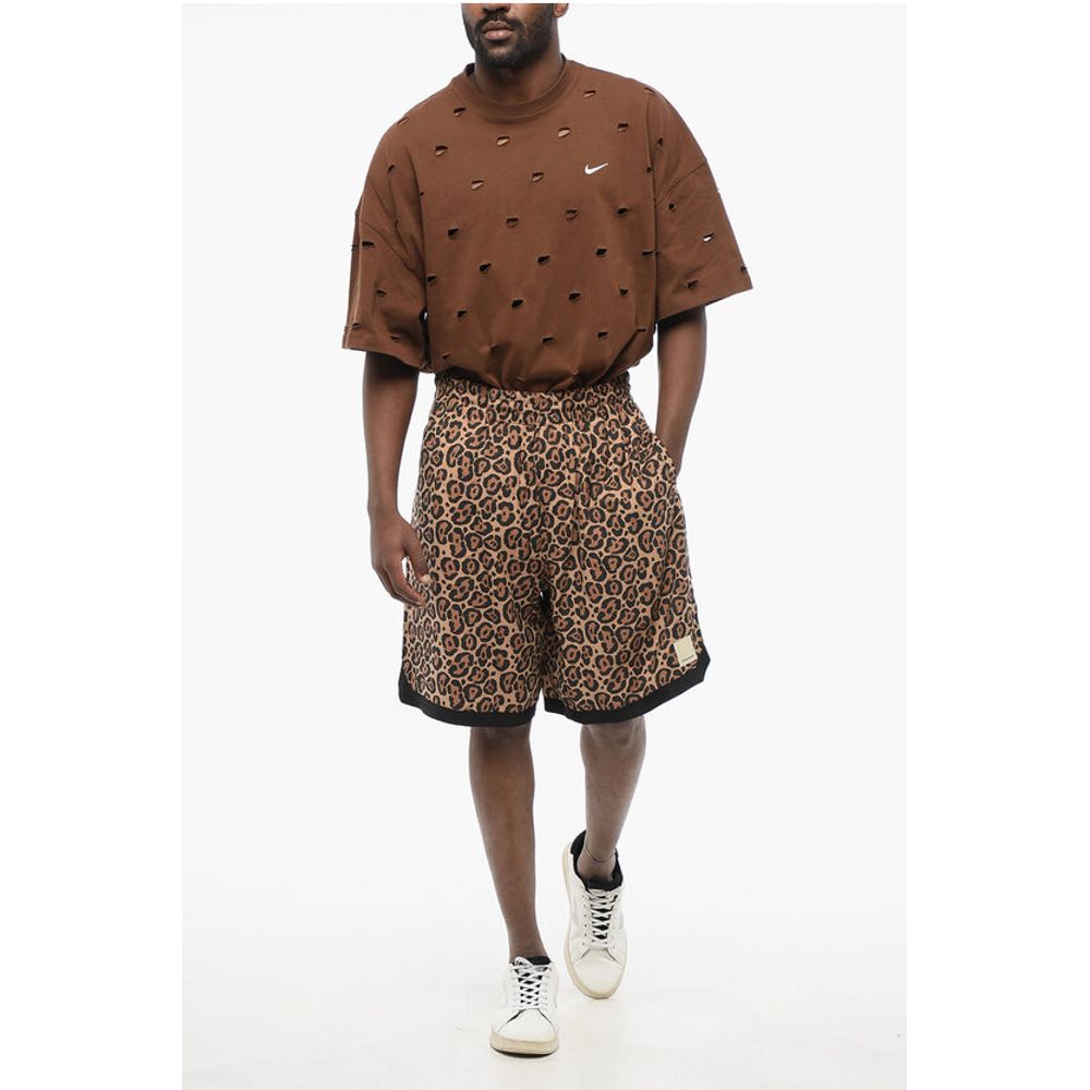 Armani EMPORIO Animal Patterned Fabric Reversible Shorts