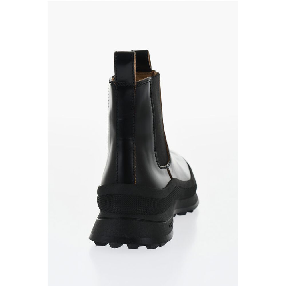 Jil Sander Leather Chelsea Booties With Vibram Sole