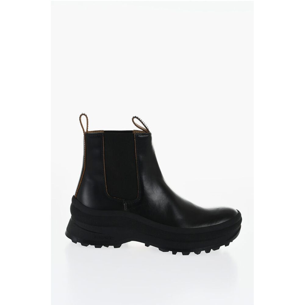 Jil Sander Leather Chelsea Booties With Vibram Sole