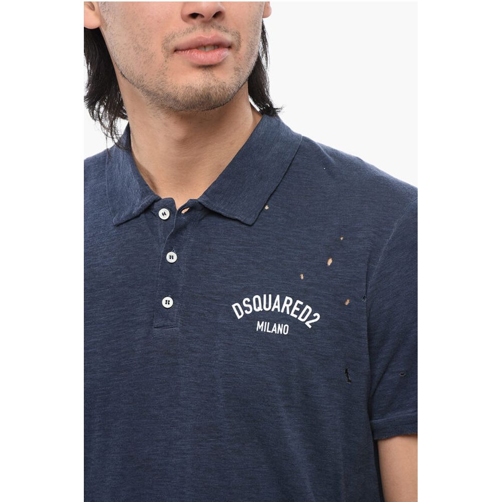 Dsquared² Distressed Effect Tennis Fit Polo