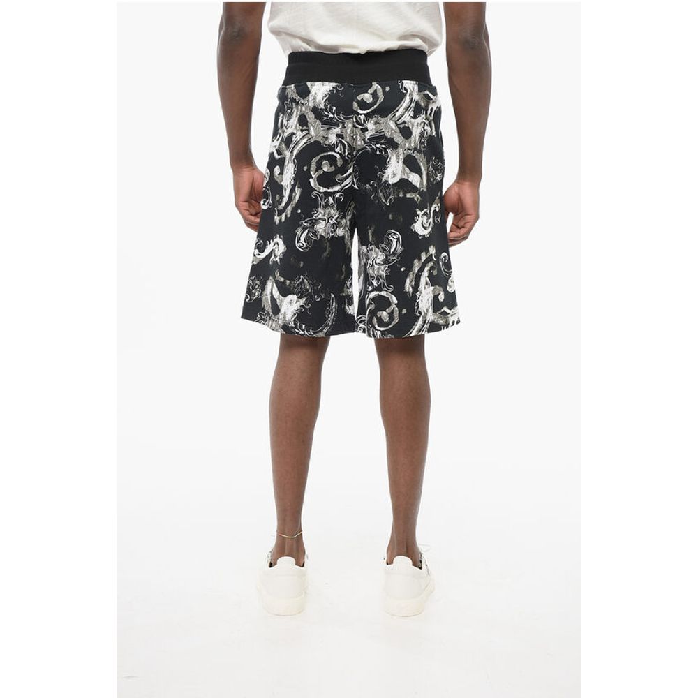 Versace JEANS COUTURE Brushed Cotton Shorts with Barocco Motif